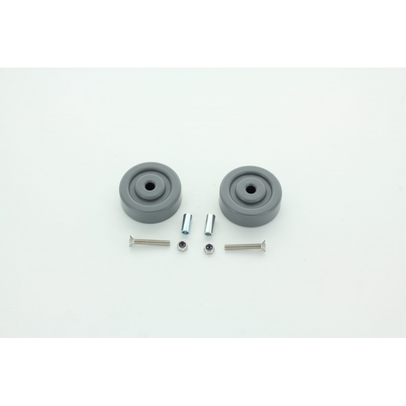 KIT 2 ROULETTES D'APPUI DE SUCEUR + ENTRETOISE POUR AUTOLAVEUSE NILFISK-ALTO