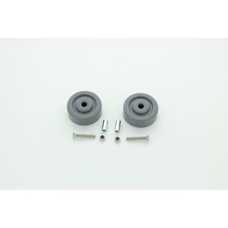 KIT 2 ROULETTES D'APPUI DE SUCEUR + ENTRETOISE POUR AUTOLAVEUSE NILFISK-ALTO